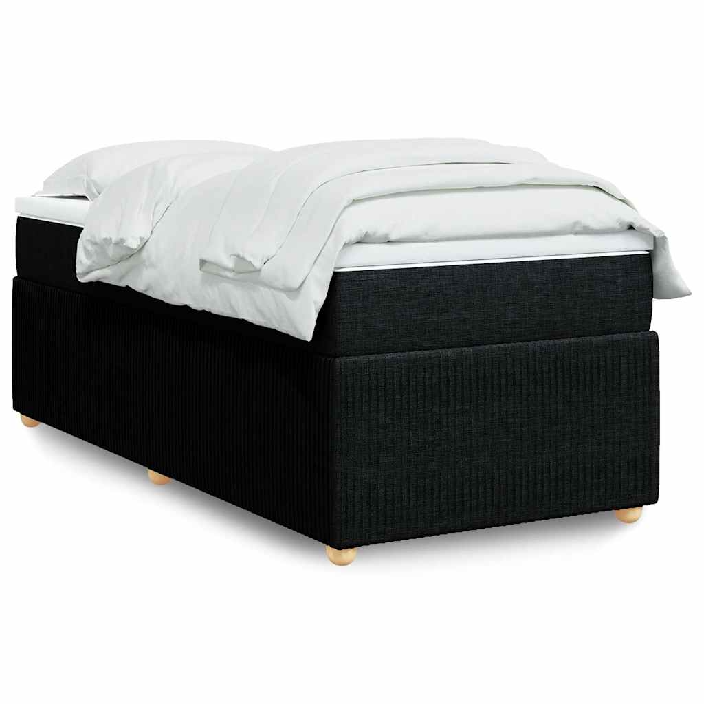 Giroletto a Molle con Materasso Nero 90x190 cm in Tessuto