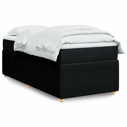 Giroletto a Molle con Materasso Nero 90x190 cm in Tessuto
