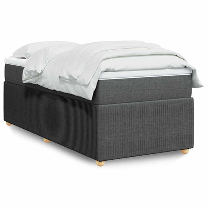 Giroletto a Molle con Materasso Grigio Scuro 100x200 cm Tessuto