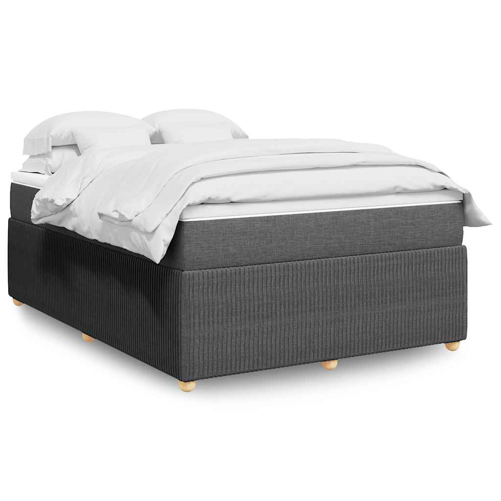 Giroletto a Molle con Materasso Grigio Scuro 140x190 cm Tessuto