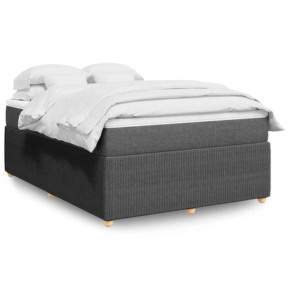 Giroletto a Molle con Materasso Grigio Scuro 140x190 cm Tessuto