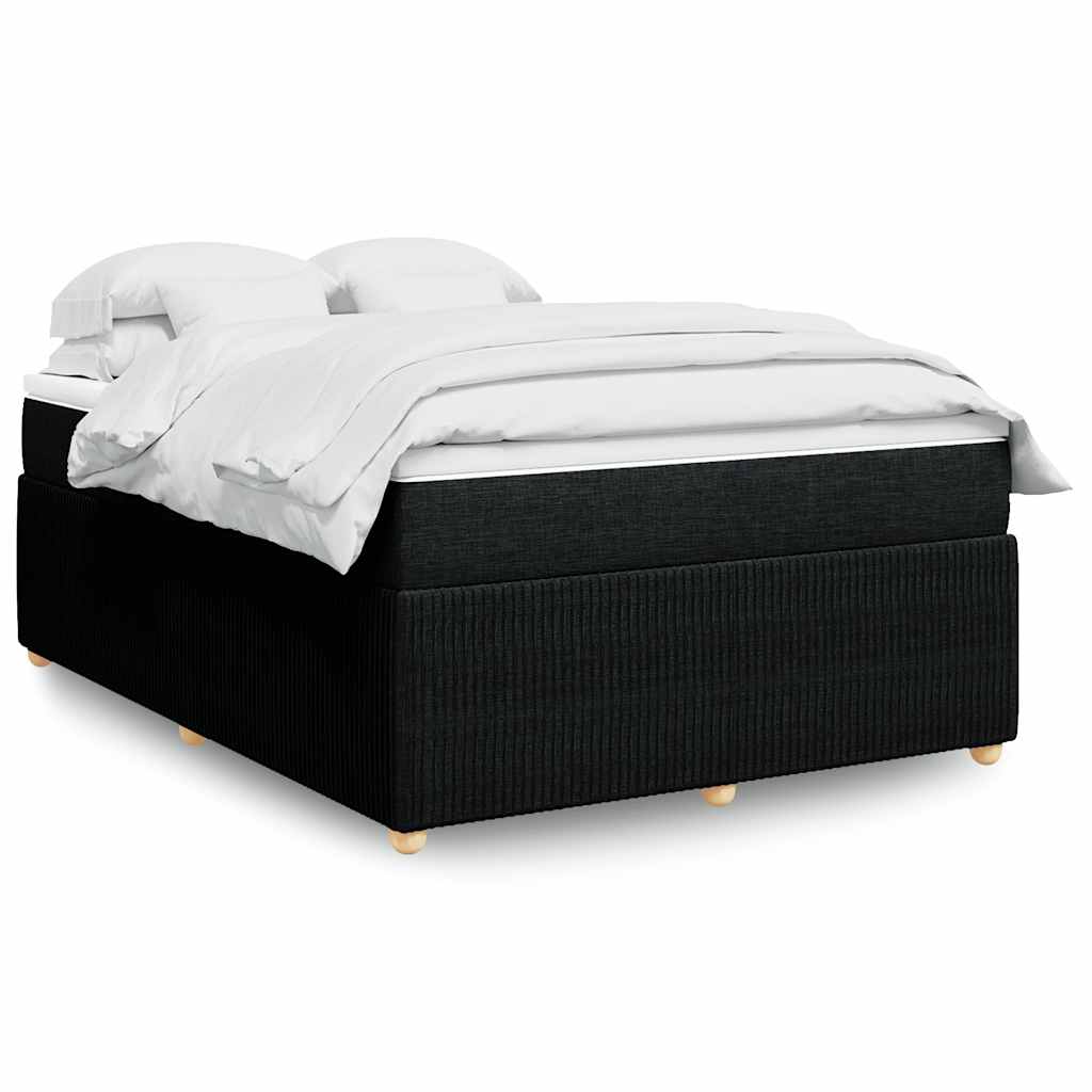 Giroletto a Molle con Materasso Nero 140x190 cm in Tessuto