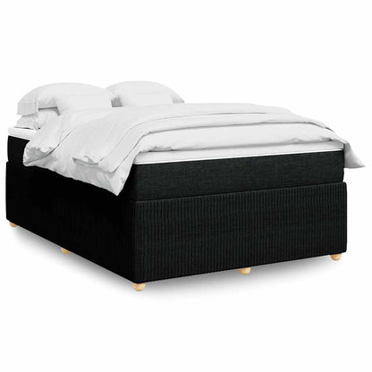 Giroletto a Molle con Materasso Nero 140x190 cm in Tessuto