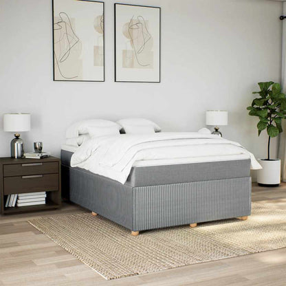 Giroletto a Molle con Materasso Grigio Chiaro 160x200cm Tessuto