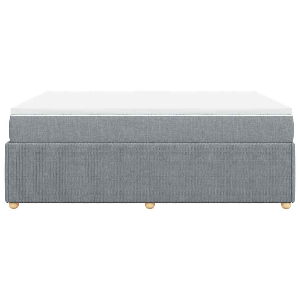 Giroletto a Molle con Materasso Grigio Chiaro 160x200cm Tessuto