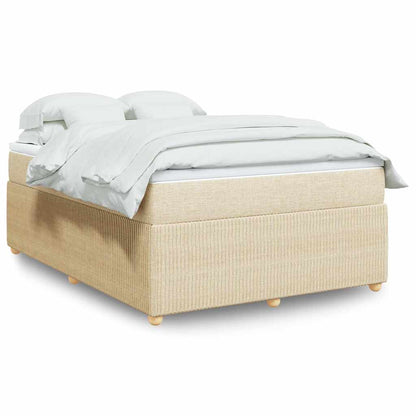 Giroletto a Molle con Materasso Crema 160x200 cm in Tessuto