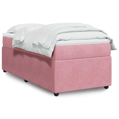 Giroletto a Molle con Materasso Rosa 100x200 cm in Velluto