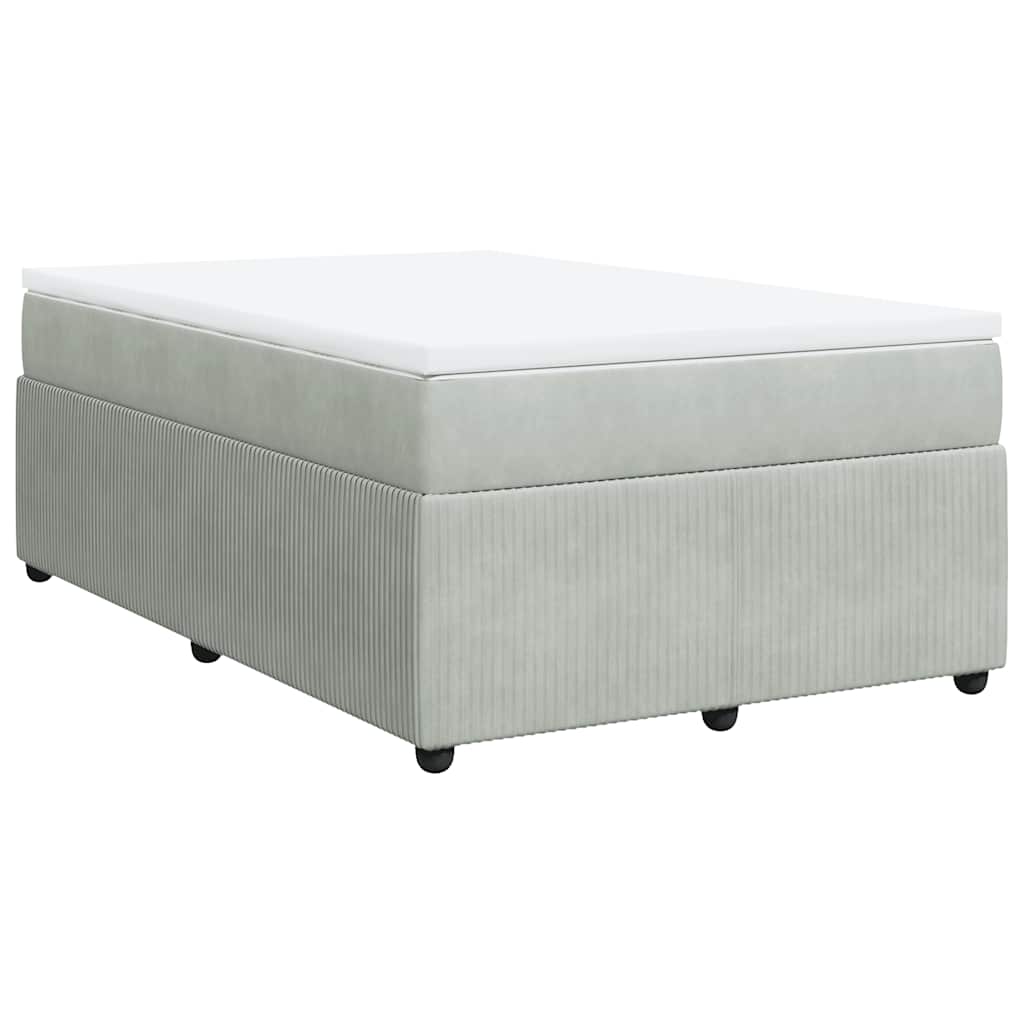 Giroletto a Molle con Materasso Grigio Chiaro 120x190cm Velluto