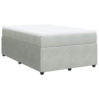 Giroletto a Molle con Materasso Grigio Chiaro 120x190cm Velluto