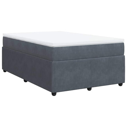 Giroletto a Molle con Materasso Grigio Scuro 120x190 cm Velluto
