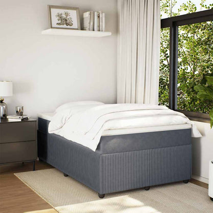 Giroletto a Molle con Materasso Grigio Scuro 120x190 cm Velluto