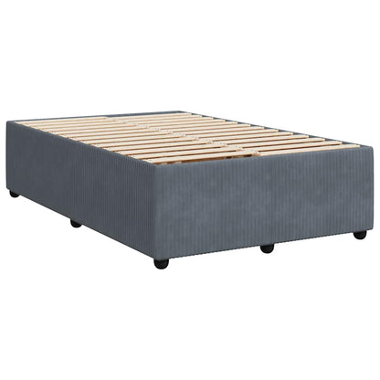 Giroletto a Molle con Materasso Grigio Scuro 120x190 cm Velluto