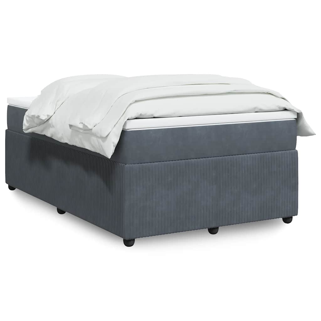 Giroletto a Molle con Materasso Grigio Scuro 120x190 cm Velluto
