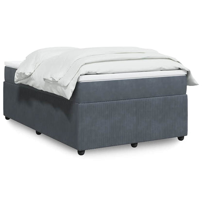 Giroletto a Molle con Materasso Grigio Scuro 120x190 cm Velluto