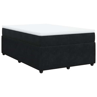 Giroletto a Molle con Materasso Nero 120x190 cm in Velluto