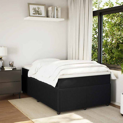 Giroletto a Molle con Materasso Nero 120x190 cm in Velluto