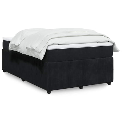 Giroletto a Molle con Materasso Nero 120x190 cm in Velluto