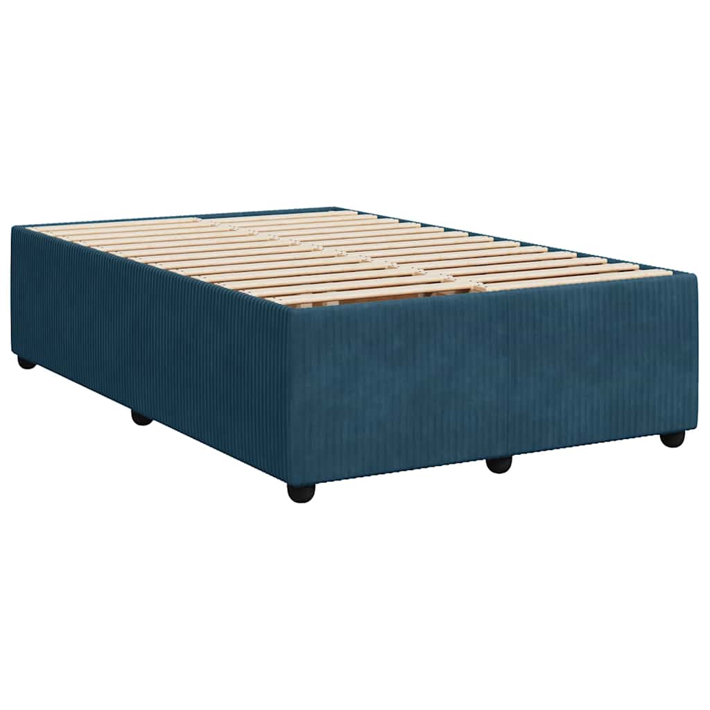 Giroletto a Molle con Materasso Blu Scuro 120x190 cm in Velluto