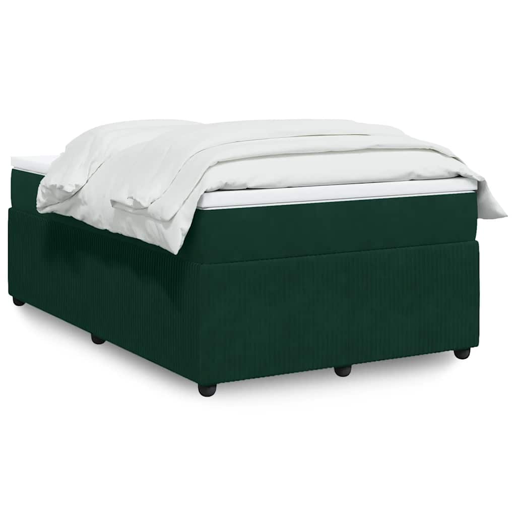 Giroletto a Molle con Materasso Verde Scuro 120x200 cm Velluto