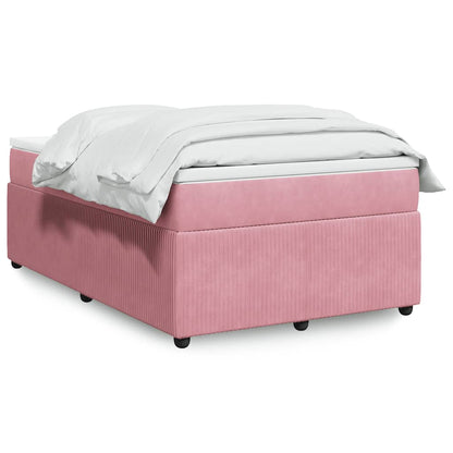 Giroletto a Molle con Materasso Rosa 120x200 cm in Velluto