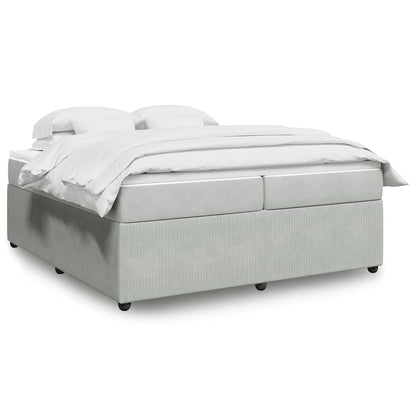 Giroletto a Molle con Materasso Grigio Chiaro 200x200cm Velluto