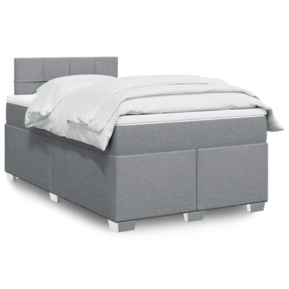 Giroletto a Molle con Materasso Grigio Chiaro 120x200cm Tessuto