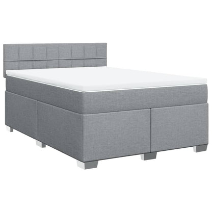 Giroletto a Molle con Materasso Grigio Chiaro 160x200cm Tessuto