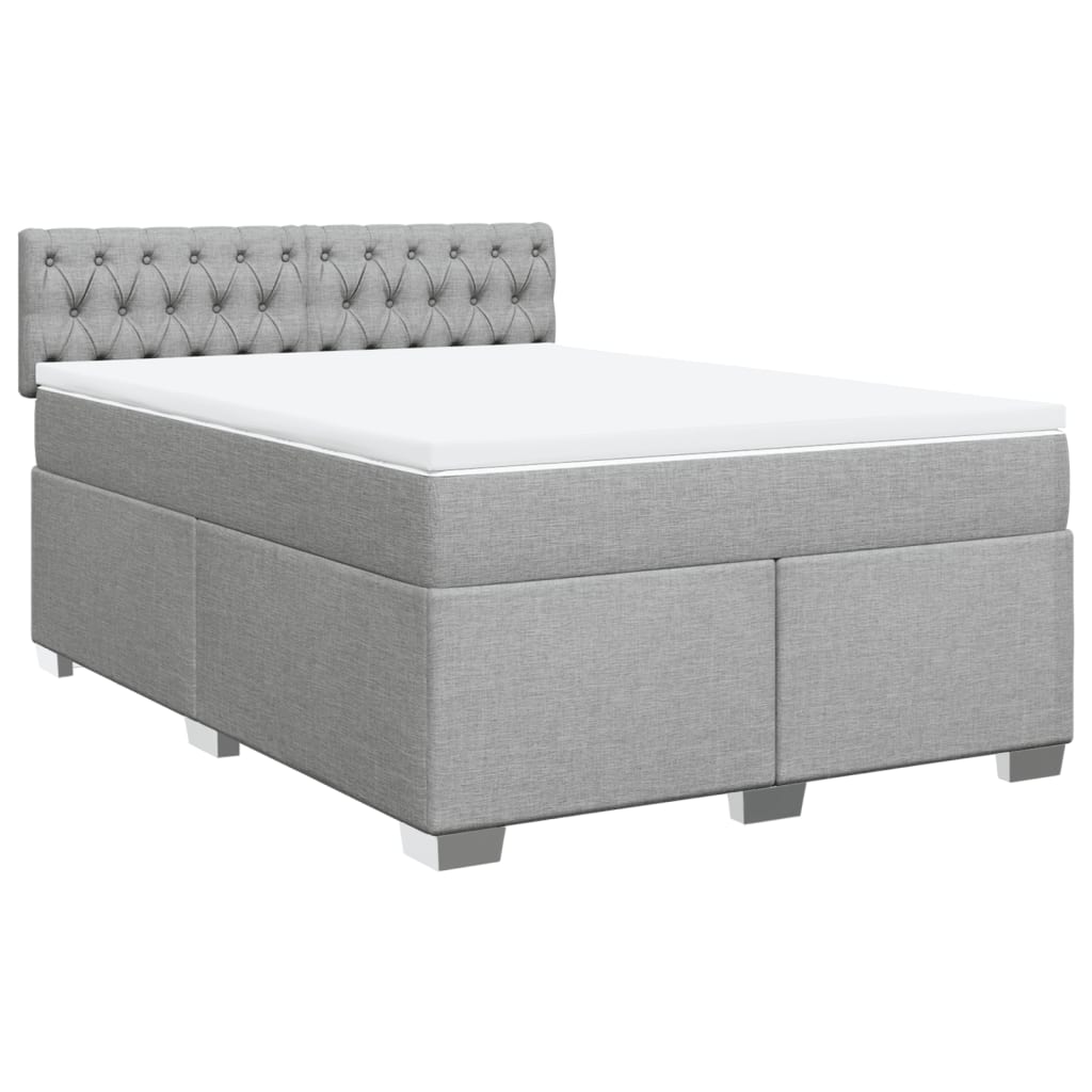 Giroletto a Molle con Materasso Grigio Chiaro 160x200cm Tessuto
