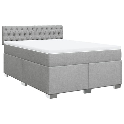 Giroletto a Molle con Materasso Grigio Chiaro 160x200cm Tessuto
