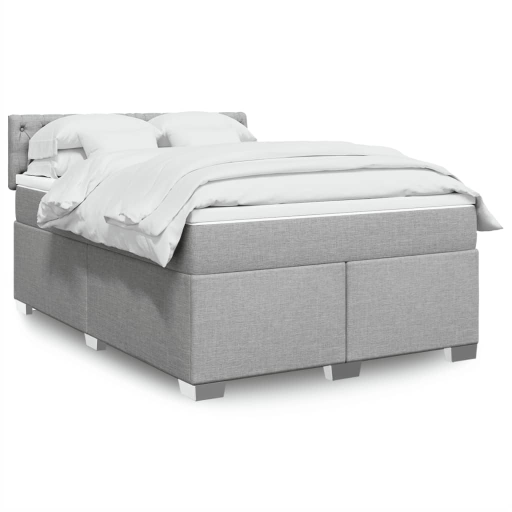 Giroletto a Molle con Materasso Grigio Chiaro 160x200cm Tessuto