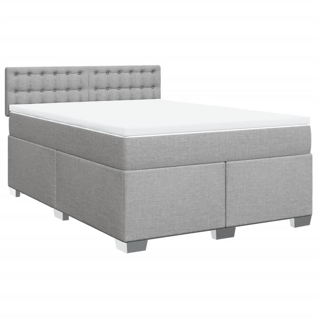 Giroletto a Molle con Materasso Grigio Chiaro 160x200cm Tessuto
