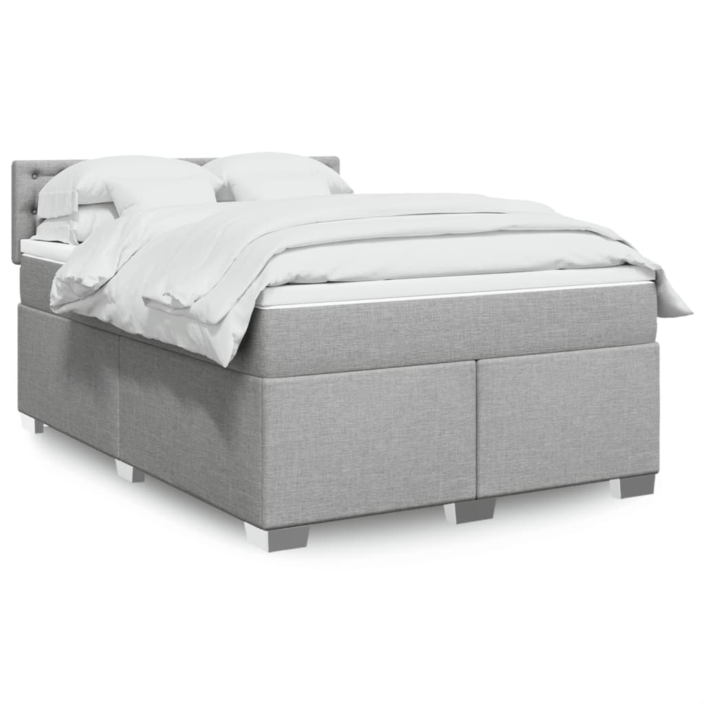 Giroletto a Molle con Materasso Grigio Chiaro 160x200cm Tessuto