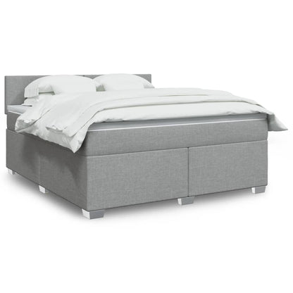 Giroletto a Molle con Materasso Grigio Chiaro180x200 cm Tessuto