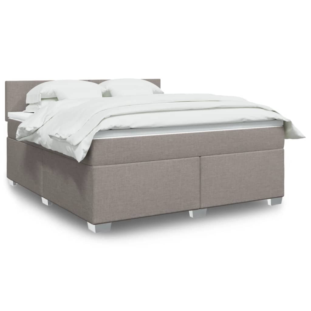Giroletto a Molle con Materasso Tortora 180x200 cm in Tessuto