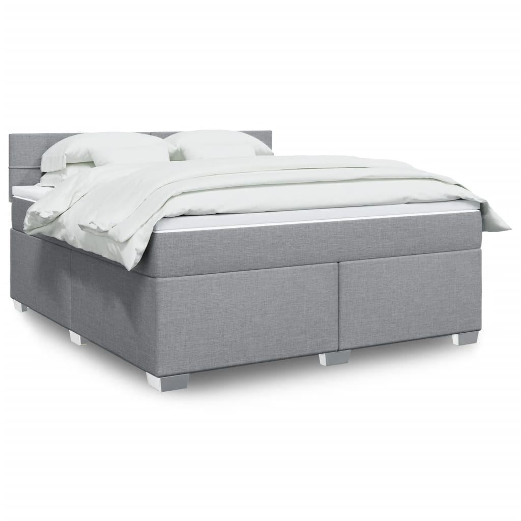 Giroletto a Molle con Materasso Grigio Chiaro180x200 cm Tessuto