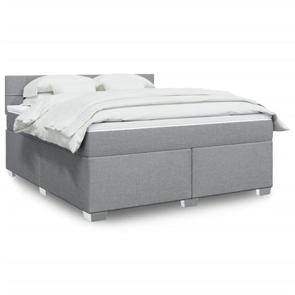 Giroletto a Molle con Materasso Grigio Chiaro180x200 cm Tessuto