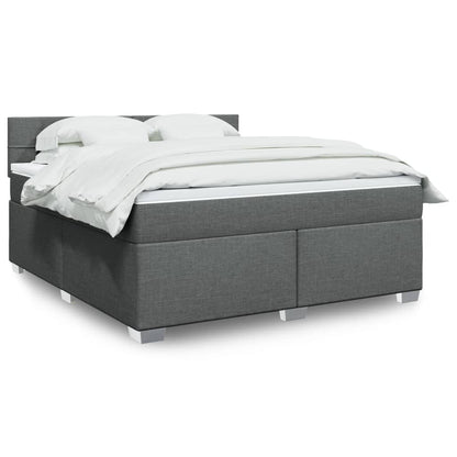 Giroletto a Molle con Materasso Grigio Scuro 180x200 cm Tessuto