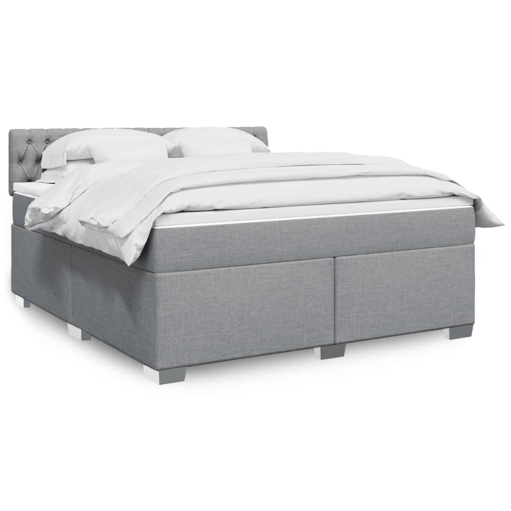 Giroletto a Molle con Materasso Grigio Chiaro180x200 cm Tessuto