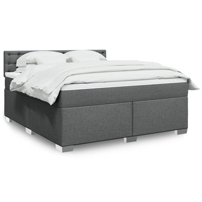 Giroletto a Molle con Materasso Grigio Scuro 180x200 cm Tessuto