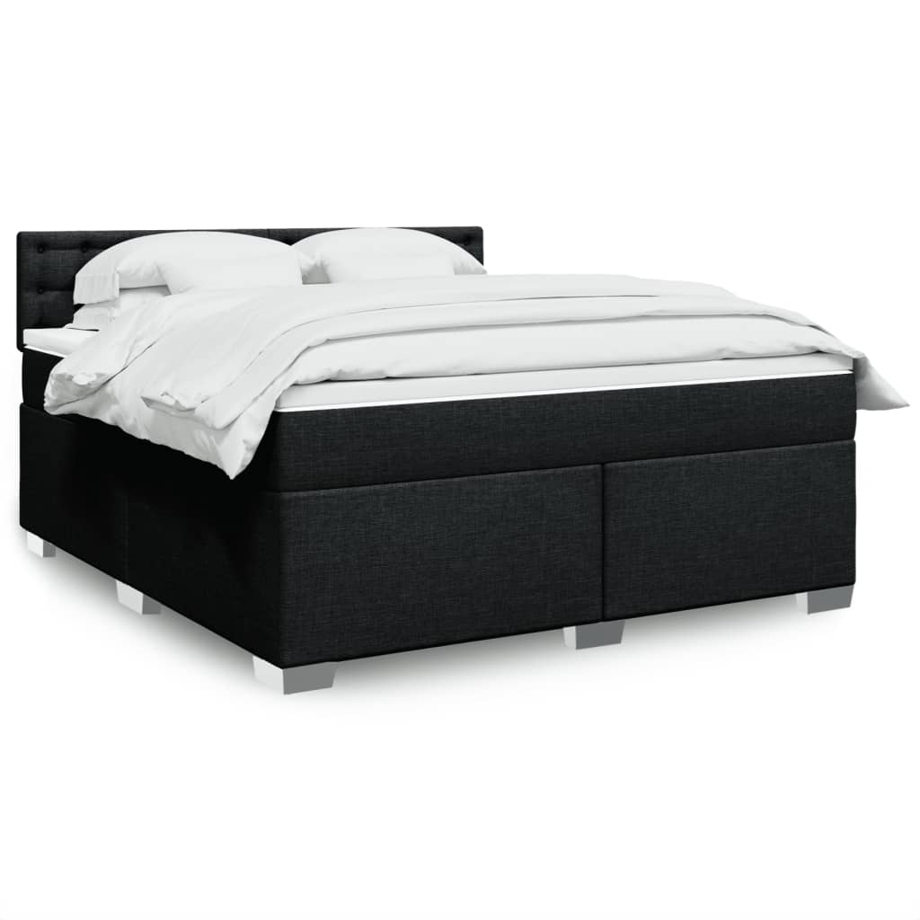 Giroletto a Molle con Materasso Nero 180x200 cm in Tessuto