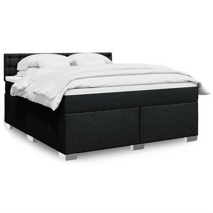 Giroletto a Molle con Materasso Nero 180x200 cm in Tessuto