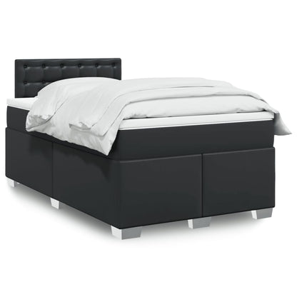 Giroletto a Molle con Materasso Nero 120x190 cm in Similpelle