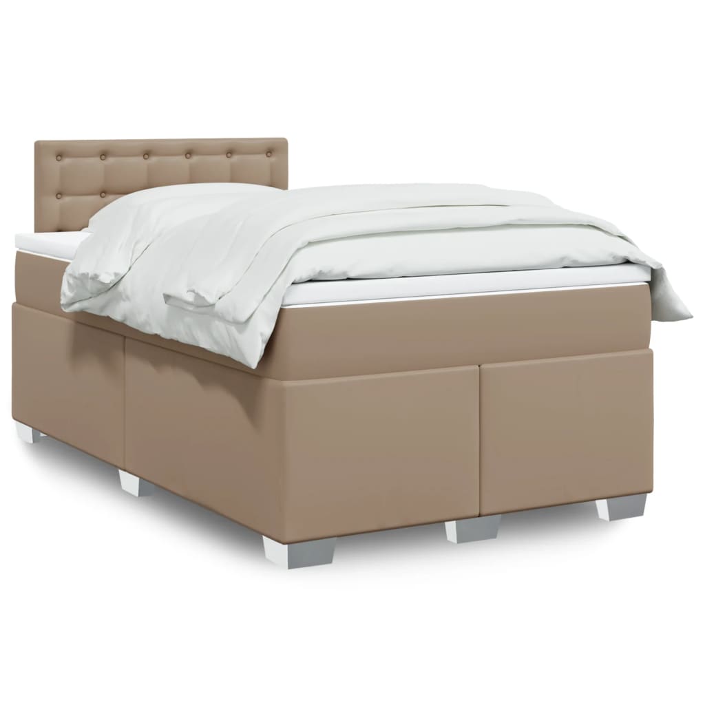 Giroletto a Molle con Materasso Cappuccino 120x200cm Similpelle