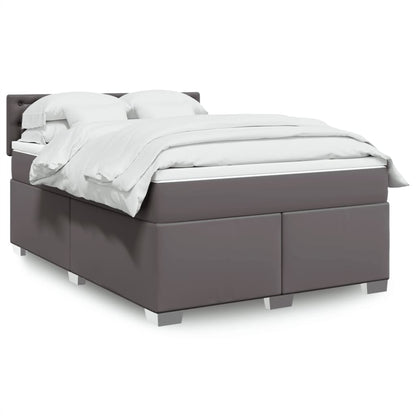 Giroletto a Molle con Materasso Grigio 160x200 cm in Similpelle