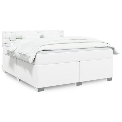 Giroletto a Molle con Materasso Bianco 180x200 cm in Similpelle