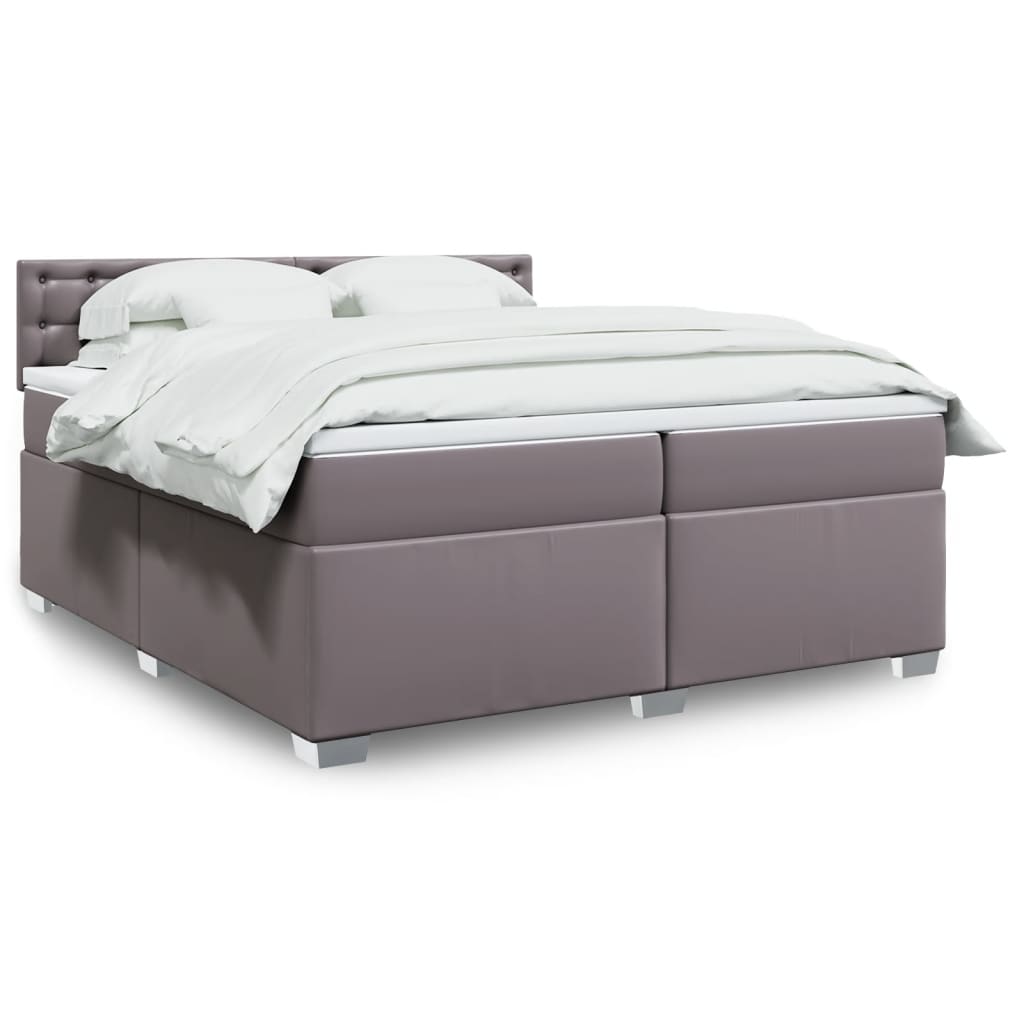 Giroletto a Molle con Materasso Grgio 200x200 cm in Similpelle