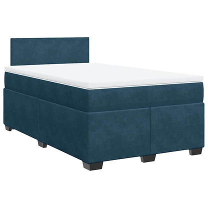 Giroletto a Molle con Materasso Blu Scuro 120x190 cm in Velluto