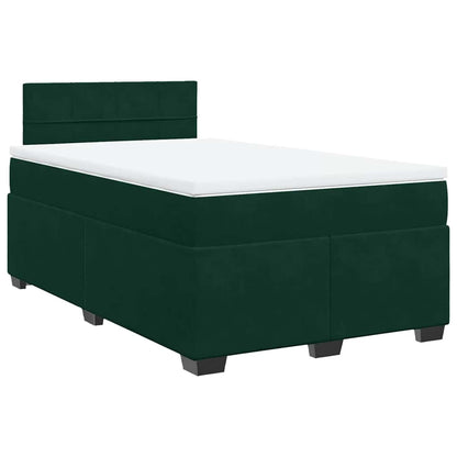 Giroletto a Molle con Materasso Verde Scuro 120x190 cm Velluto