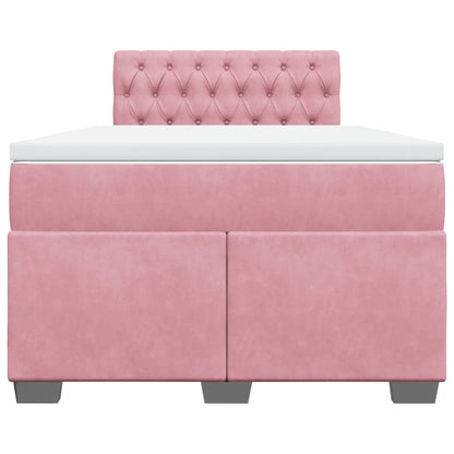 Giroletto a Molle con Materasso Rosa 120x190 cm in Velluto