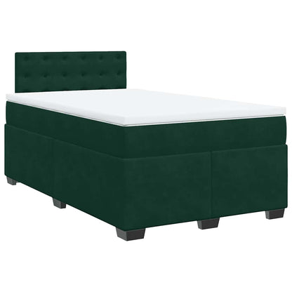 Giroletto a Molle con Materasso Verde Scuro 120x190 cm Velluto